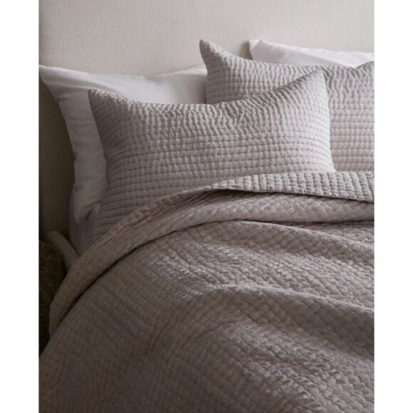 Quince Quilted Stitch Sham Set 20" x 26" 55% Linen 45% Cotton - Picture 7 of 10